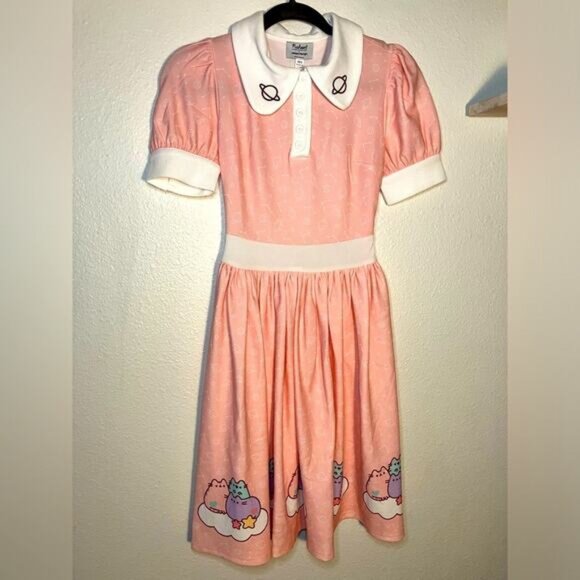 Pusheen Dresses & Skirts - Pusheen the cat unique vintage pink 50’s style collared baby doll NWT
